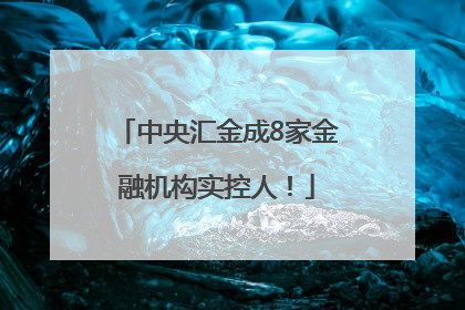 中央汇金成8家金融机构实控人！